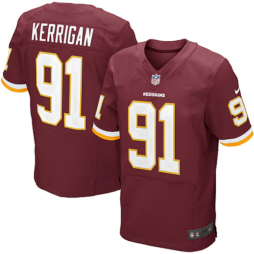 Men's Elite Ryan Kerrigan Nike Jersey Burgundy Red Home - #91 NFL Washington Redskins